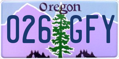 OR license plate 026GFY