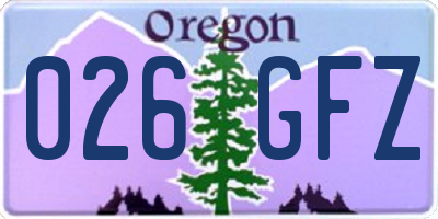 OR license plate 026GFZ