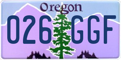 OR license plate 026GGF