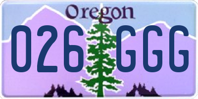 OR license plate 026GGG
