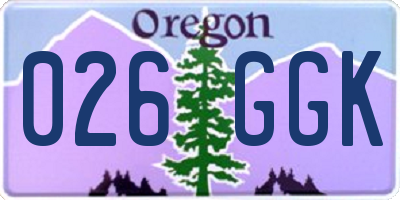OR license plate 026GGK