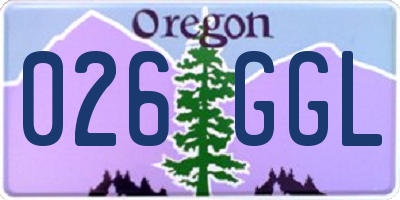 OR license plate 026GGL