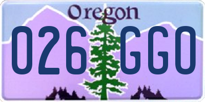 OR license plate 026GGO