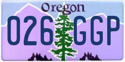OR license plate 026GGP