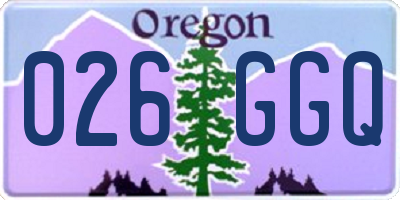 OR license plate 026GGQ