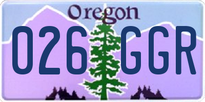 OR license plate 026GGR