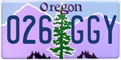 OR license plate 026GGY