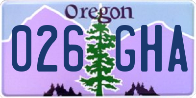 OR license plate 026GHA