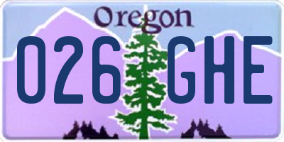 OR license plate 026GHE