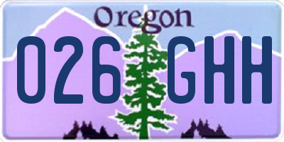 OR license plate 026GHH