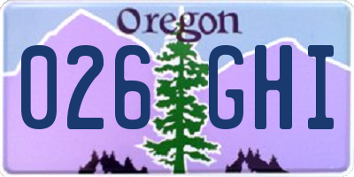 OR license plate 026GHI