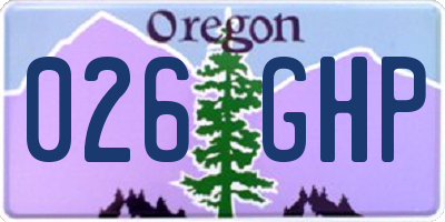 OR license plate 026GHP