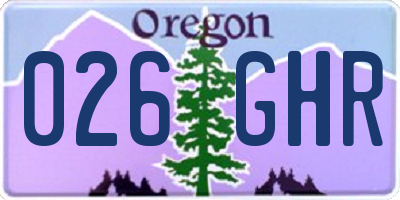 OR license plate 026GHR