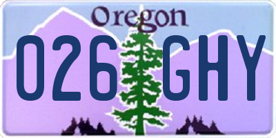 OR license plate 026GHY