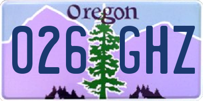 OR license plate 026GHZ