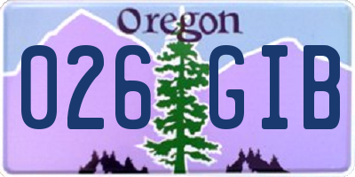 OR license plate 026GIB