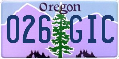 OR license plate 026GIC