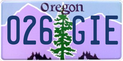 OR license plate 026GIE