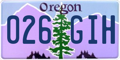 OR license plate 026GIH