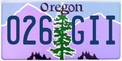 OR license plate 026GII