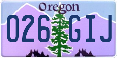 OR license plate 026GIJ