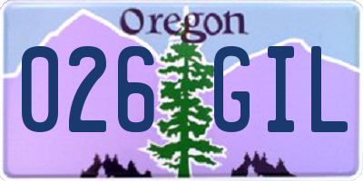 OR license plate 026GIL