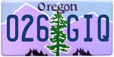 OR license plate 026GIQ