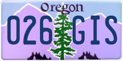 OR license plate 026GIS