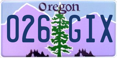 OR license plate 026GIX