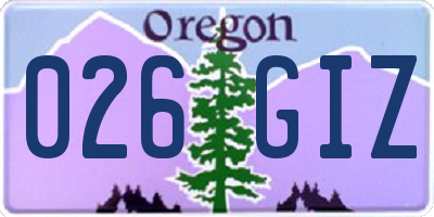 OR license plate 026GIZ