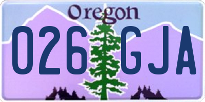 OR license plate 026GJA