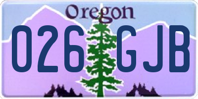 OR license plate 026GJB
