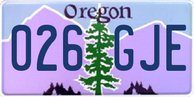OR license plate 026GJE