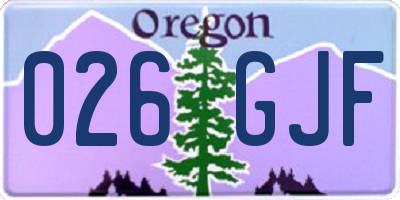 OR license plate 026GJF