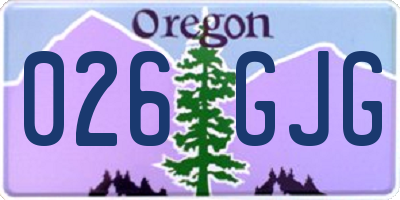 OR license plate 026GJG
