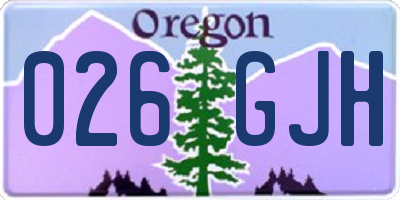 OR license plate 026GJH