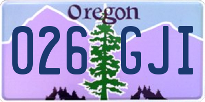 OR license plate 026GJI