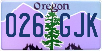 OR license plate 026GJK