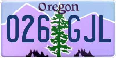 OR license plate 026GJL