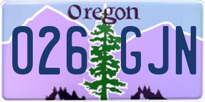 OR license plate 026GJN