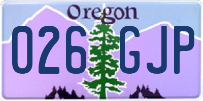 OR license plate 026GJP