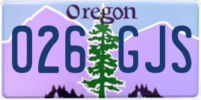 OR license plate 026GJS