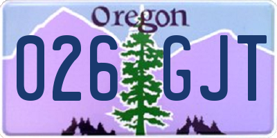 OR license plate 026GJT