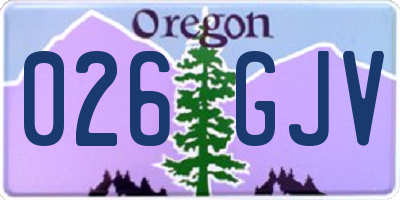 OR license plate 026GJV