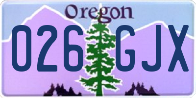 OR license plate 026GJX