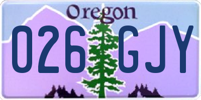 OR license plate 026GJY