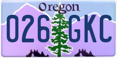 OR license plate 026GKC