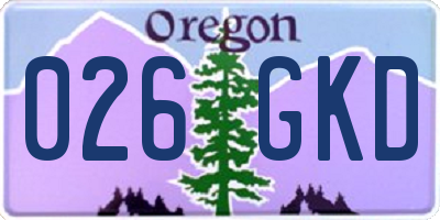 OR license plate 026GKD