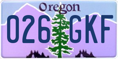 OR license plate 026GKF