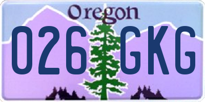 OR license plate 026GKG